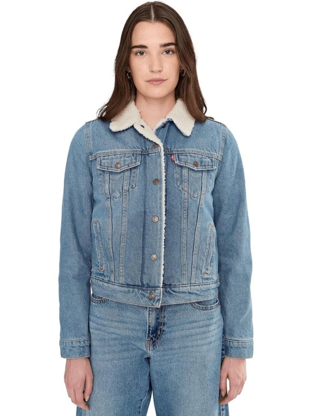 Cozy Women's Original Sherpa Trucker Jacket | Stylish Denim Outerwear